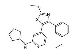 N-cyclopentyl-4-[2-ethyl-4-(3-ethylphenyl)-1,3-thiazol-5-yl]pyridin-2-amine结构式