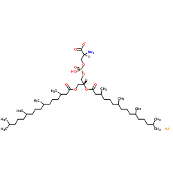 Sodium (2S,8R)-2-amino-5-hydroxy-13,17,21,25-tetramethyl-11-oxo-8-[(3,7,11,15-tetramethylhexadecanoyl)oxy]-4,6,10-trioxa-5-phosphahexacosan-1-oate 5-oxide Structure