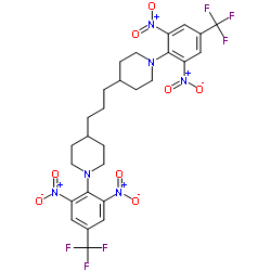 4,4'-(1,3-Propanediyl)bis{1-[2,6-dinitro-4-(trifluoromethyl)phenyl]piperidine}结构式