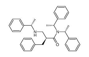 (2S)-N,N-bis[(1R)-1-phenylethyl]-3-{[(1S)-1-phenylethyl]amino}-2-(phenylmethyl)propanamide结构式