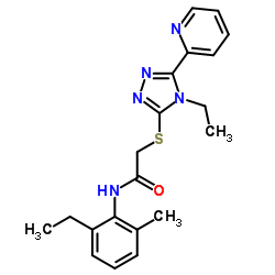 N-(2-Ethyl-6-methylphenyl)-2-{[4-ethyl-5-(2-pyridinyl)-4H-1,2,4-triazol-3-yl]sulfanyl}acetamide Structure