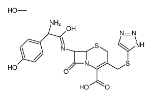 (6R,7R)-7-[[2-amino-2-(4-hydroxyphenyl)acetyl]amino]-8-oxo-3-(2H-triazol-4-ylsulfanylmethyl)-5-thia-1-azabicyclo[4.2.0]oct-2-ene-2-carboxylic acid,methanol Structure