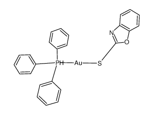 (2-benzoxazolethiolato)(triphenylphosphine)gold(I)结构式