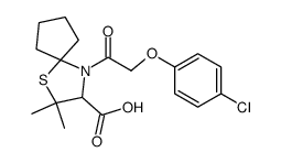 4-[(4-chloro-phenoxy)-acetyl]-2,2-dimethyl-1-thia-4-aza-spiro[4.4]nonane-3-carboxylic acid结构式