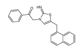 2-[2-imino-5-(naphthalen-1-ylmethyl)-1,3-thiazol-3-yl]-1-phenylethanone结构式