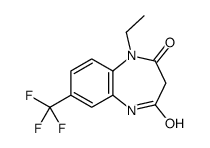 1-ethyl-7-(trifluoromethyl)-5H-1,5-benzodiazepine-2,4-dione结构式