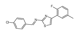 (4-chloro-benzylidene)-[4-(2-fluoro-5-methyl-phenyl)-thiazol-2-yl]-amine结构式