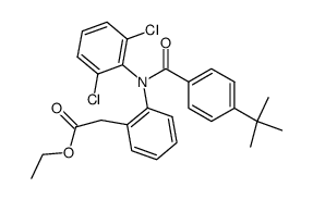 {2-[(4-tert-Butyl-benzoyl)-(2,6-dichloro-phenyl)-amino]-phenyl}-acetic acid ethyl ester结构式