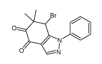 7-bromo-6,6-dimethyl-1-phenyl-7H-indazole-4,5-dione结构式