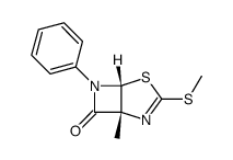 1-methyl-3-methylsulfanyl-6-phenyl-(1rH,5cH)-4-thia-2,6-diaza-bicyclo[3.2.0]hept-2-en-7-one Structure