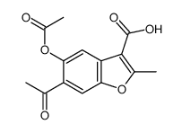 6-acetyl-5-acetyloxy-2-methyl-1-benzofuran-3-carboxylic acid Structure