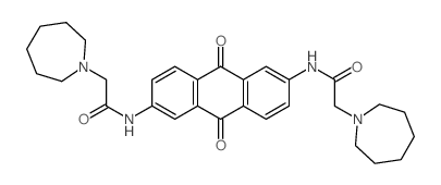 2-(azepan-1-yl)-N-[6-[[2-(azepan-1-yl)acetyl]amino]-9,10-dioxo-anthracen-2-yl]acetamide structure