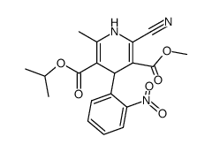 isopropyl 2-methyl-4-(2-nitrophenyl)-5-methoxycarbonyl-6-cyano-1,4-dihydropyridine-3-carboxylate结构式