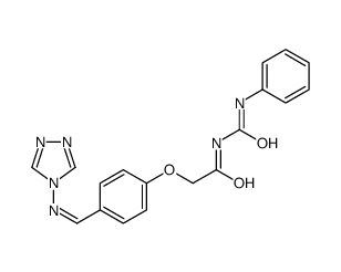 N-(phenylcarbamoyl)-2-[4-[(E)-1,2,4-triazol-4-yliminomethyl]phenoxy]acetamide Structure