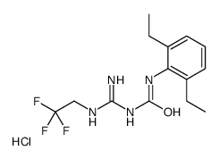 1-(2,6-diethylphenyl)-3-[N'-(2,2,2-trifluoroethyl)carbamimidoyl]urea,hydrochloride Structure