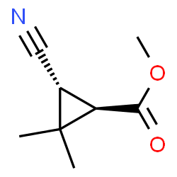 Cyclopropanecarboxylic acid, 3-cyano-2,2-dimethyl-, methyl ester, trans- (9CI)结构式