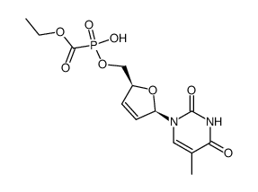 2'-3'-dideoxy-2',3'-didehydrothymidine 5'-ethoxycarbonylphosphonate结构式