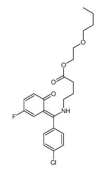 2-butoxyethyl 4-[[(Z)-(4-chlorophenyl)-(3-fluoro-6-oxocyclohexa-2,4-dien-1-ylidene)methyl]amino]butanoate结构式