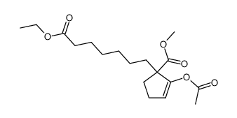 1-acetoxy-5-(carbomethoxy)-5-(6-carbethoxyhexyl)-1-cyclopentene结构式