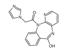 6H-Pyrido(2,3-b)(1,4)benzodiazepin-6-one, 5,11-dihydro-11-(1H-imidazol-1-ylacetyl)-, hydrate结构式