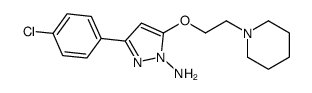 3-(4-chlorophenyl)-5-(2-piperidin-1-ylethoxy)pyrazol-1-amine结构式