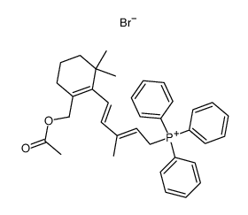 ((4E)-5-(2-(acetoxymethyl)-6,6-dimethylcyclohex-1-en-1-yl)-3-methylpenta-2,4-dien-1-yl)triphenylphosphonium bromide结构式