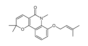 2,2,6-trimethyl-7-(3-methylbut-2-enoxy)pyrano[3,2-c]quinolin-5-one结构式