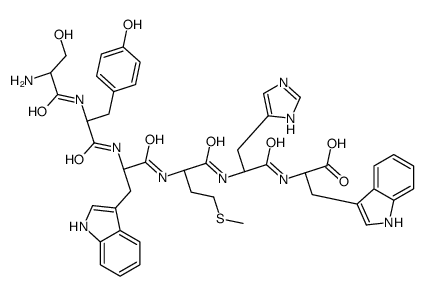 (2S)-2-[[(2S)-2-[[(2S)-2-[[(2S)-2-[[(2S)-2-[[(2S)-2-amino-3-hydroxypropanoyl]amino]-3-(4-hydroxyphenyl)propanoyl]amino]-3-(1H-indol-3-yl)propanoyl]amino]-4-methylsulfanylbutanoyl]amino]-3-(1H-imidazol-5-yl)propanoyl]amino]-3-(1H-indol-3-yl)propanoic acid Structure