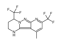 Pyrido[2',3':3,4]pyrazolo[1,5-a]pyrimidine, 1,2,3,4-tetrahydro-10-methyl-4,8-bis(trifluoromethyl)结构式