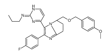 4-[(5S)-2-(4-Fluorophenyl)-5-{[(4-methoxybenzyl)oxy]methyl}-6,7-d ihydro-5H-pyrrolo[1,2-a]imidazol-3-yl]-N-propyl-2-pyrimidinamine结构式
