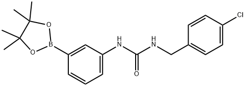 1-(4-氯苄基)-3-(3-(4,4,5,5-四甲基-1,3,2-二氧硼杂环戊烷-2-基)苯基)脲结构式