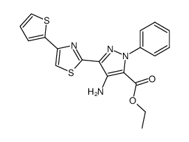 ethyl 4-amino-1-phenyl-3-[4-(2-thienyl)-1,3-thiazol-2-yl]pyrazole-5-carboxylate Structure