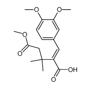 2-[1-(3,4-Dimethoxy-phenyl)-meth-(E)-ylidene]-3,3-dimethyl-pentanedioic acid 5-methyl ester结构式