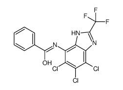 N-[5,6,7-trichloro-2-(trifluoromethyl)-3H-benzimidazol-4-yl]benzamide结构式
