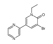 3-bromo-1-ethyl-5-pyrazin-2-ylpyridin-2-one结构式