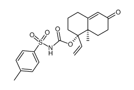 (1S,8aR)-8a-methyl-6-oxo-1-vinyl-1,2,3,4,6,7,8,8a-octahydronaphthalen-1-yl tosylcarbamate结构式