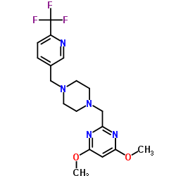 4,6-Dimethoxy-2-[(4-{[6-(trifluoromethyl)-3-pyridinyl]methyl}-1-piperazinyl)methyl]pyrimidine Structure