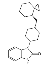 3-{1-[(4S)-spiro[2.5]oct-4-ylmethyl]piperidin-4-yl}-1,3-dihydro-2H-benzimidazol-2-one结构式