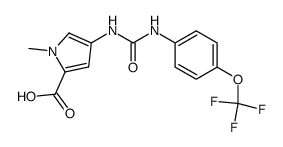 1-Methyl-4-[({[4-(trifluoromethoxy)phenyl)amino}carbonyl)amino]-1H-pyrrole-2-carboxylic acid结构式