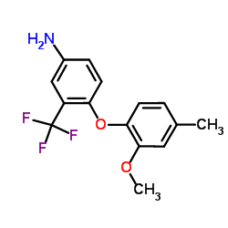 4-(2-Methoxy-4-methylphenoxy)-3-(trifluoromethyl)aniline Structure