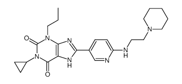 1-cyclopropyl-3-propyl-8-(6-(2-(piperidin-1-yl)ethylamino)-3-pyridyl)-xanthine Structure