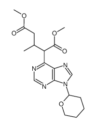 dimethyl-2-methyl-3-<(tetrahydropyran-2-yl)purin-6-yl>pentanedioate结构式