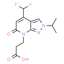 3-[4-(Difluoromethyl)-2-isopropyl-6-oxo-2,6-dihydro-7H-pyrazolo[3,4-b]pyridin-7-yl]propanoic acid结构式