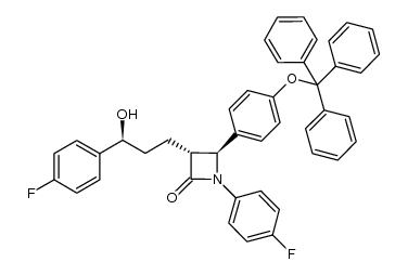 (3R,4S)-1-(4-fluorophenyl)-3-((S)-3-(4-fluorophenyl)-3-hydroxypropyl)-4-(4-(trityloxy)phenyl)azetidin-2-one结构式