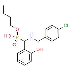 α-[N-(p-Chlorobenzyl)amino]-o-hydroxybenzylphosphonic acid hydrogen butyl ester结构式