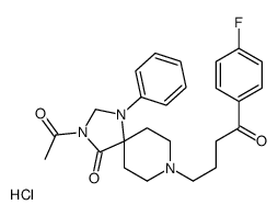 3-acetyl-8-[4-(4-fluorophenyl)-4-oxobutyl]-1-phenyl-1,3,8-triazaspiro[4.5]decan-4-one,hydrochloride结构式