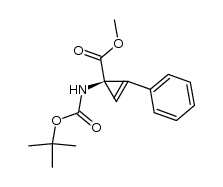 (R)-N-Boc-1-amino-2-phenyl-cyclopropen-1-carbonsaeuremethylester结构式