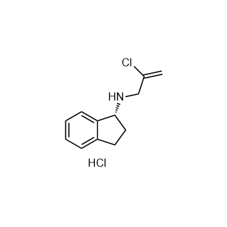 (R)-N-(2-Chloroallyl)-2,3-dihydro-1H-inden-1-amine hydrochloride (Rasagiline Impurity) Structure