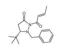 (S)-1-benzyl-2-[(E)-2-butenoyl]-5-tert-butyl-pyrazolidin-3-one结构式