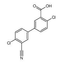 2-chloro-5-(4-chloro-3-cyanophenyl)benzoic acid结构式